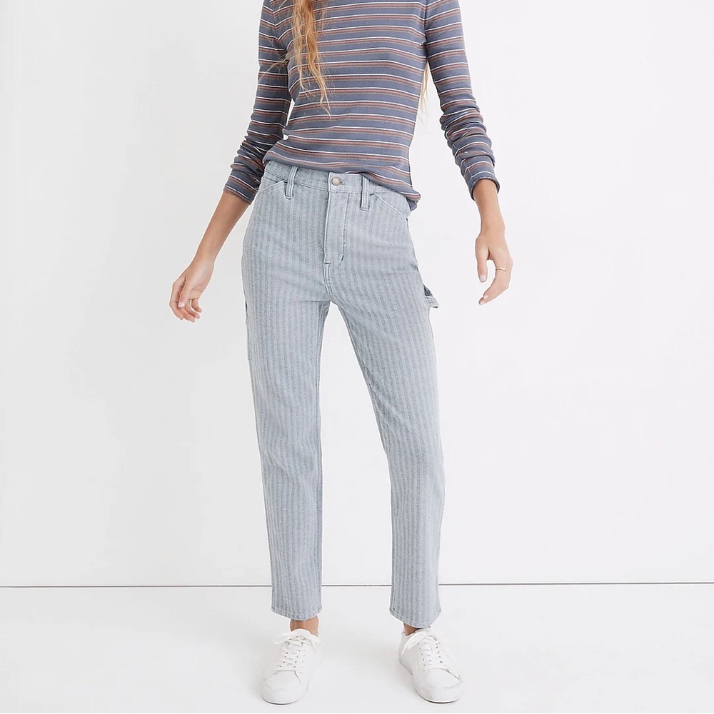 Workwear Collection Herringbone Denim High-Rise Tapered Pants 26